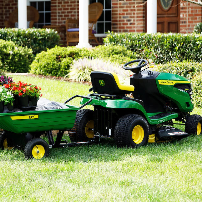 John Deere S100 17.5-HP Hydrostatic Riding Lawn Mower with 42-inch Deck - Perfect for Mulching!