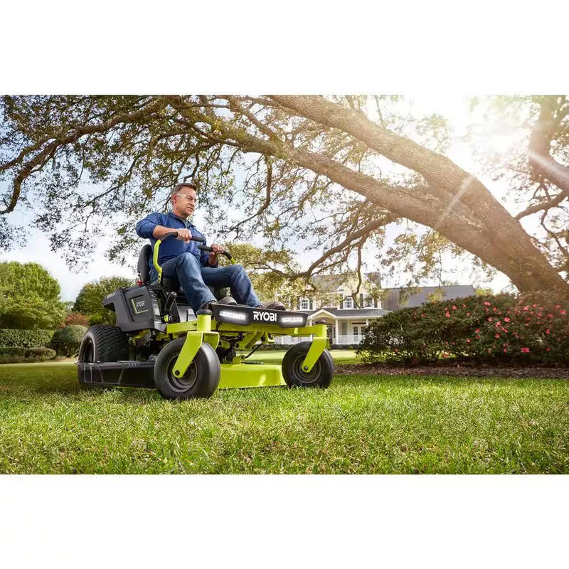 Ryobi 42" Powerful 100 Ah Battery Electric Zero Turn Riding Mower